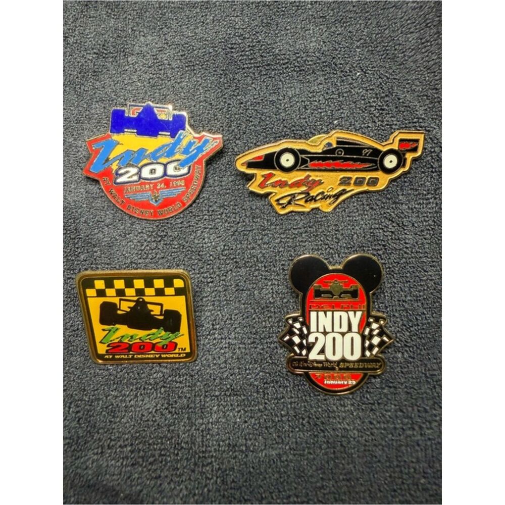 Vintage Disney Indy 200 Racing Lapel Pin Lot of 4